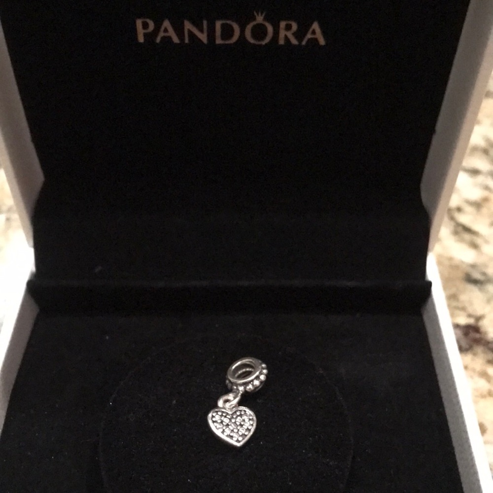 PANDORA Charm - silver dangle HEART